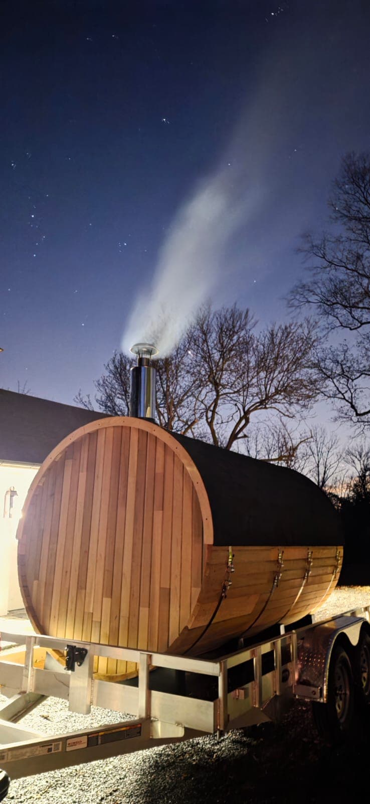 Cozy sauna with steam